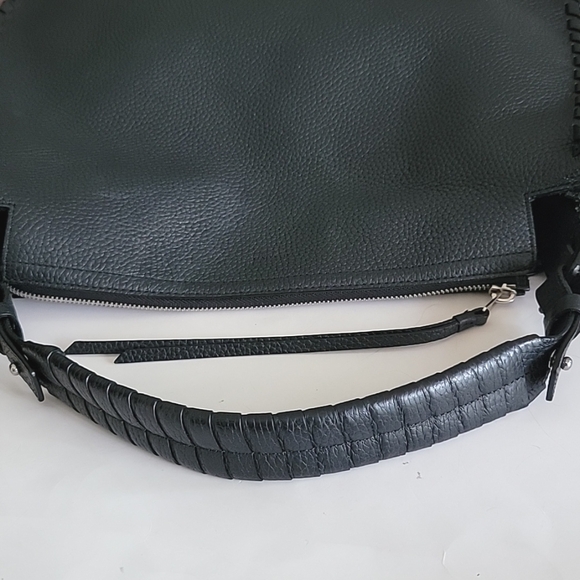 ALLSAINTS MORI BLACK PEBBLED LEATHER TOP HANDLE CROSSBODY/SHOULDER BAG - Picture 10 of 16